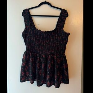 Curve & Plus Rose Smocked Ruffle Cami Blouse